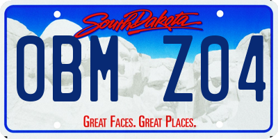 SD license plate 0BMZ04