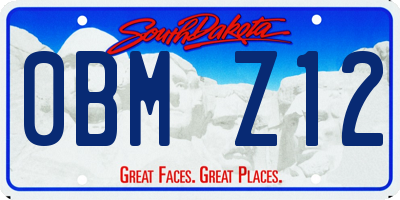 SD license plate 0BMZ12