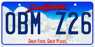 SD license plate 0BMZ26