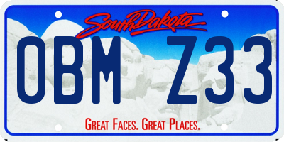SD license plate 0BMZ33