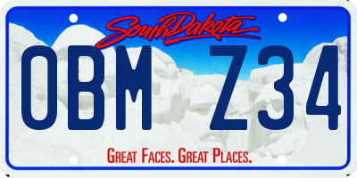 SD license plate 0BMZ34