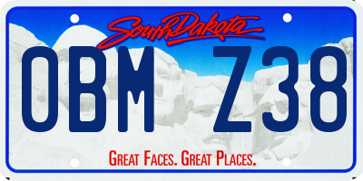 SD license plate 0BMZ38