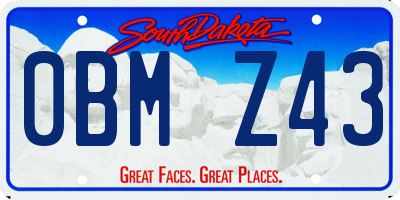 SD license plate 0BMZ43