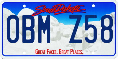 SD license plate 0BMZ58
