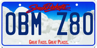 SD license plate 0BMZ80