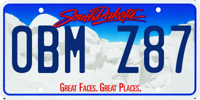 SD license plate 0BMZ87