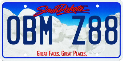 SD license plate 0BMZ88