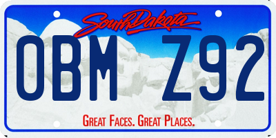 SD license plate 0BMZ92