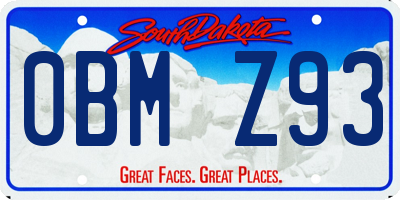 SD license plate 0BMZ93