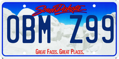 SD license plate 0BMZ99
