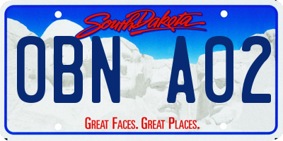 SD license plate 0BNA02