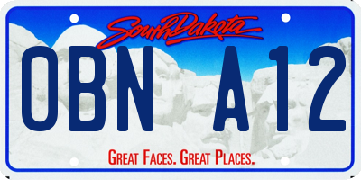 SD license plate 0BNA12