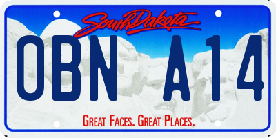 SD license plate 0BNA14