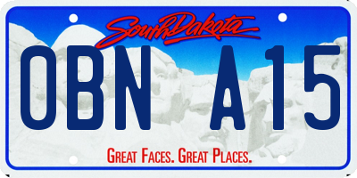 SD license plate 0BNA15