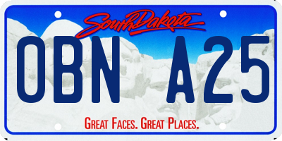 SD license plate 0BNA25