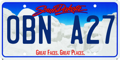SD license plate 0BNA27
