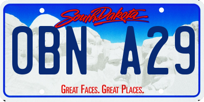 SD license plate 0BNA29