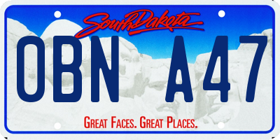 SD license plate 0BNA47