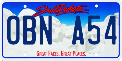 SD license plate 0BNA54