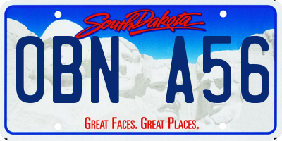 SD license plate 0BNA56