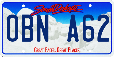 SD license plate 0BNA62