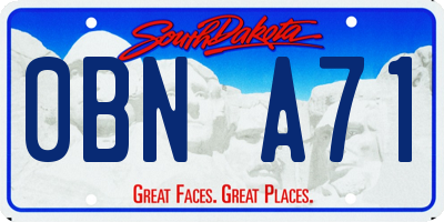 SD license plate 0BNA71