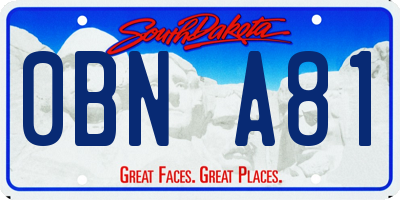 SD license plate 0BNA81