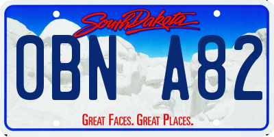 SD license plate 0BNA82