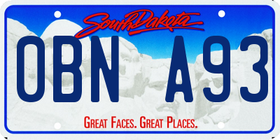 SD license plate 0BNA93