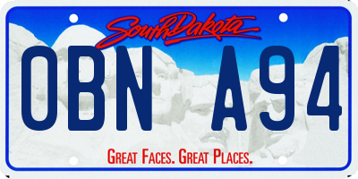 SD license plate 0BNA94