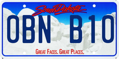 SD license plate 0BNB10