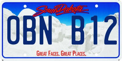 SD license plate 0BNB12
