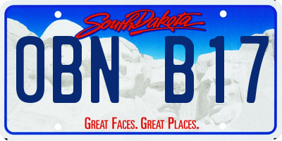 SD license plate 0BNB17