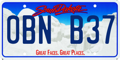 SD license plate 0BNB37