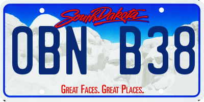 SD license plate 0BNB38