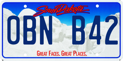 SD license plate 0BNB42