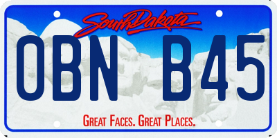 SD license plate 0BNB45