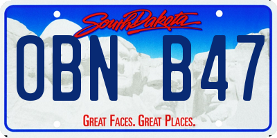 SD license plate 0BNB47