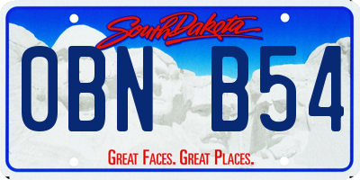 SD license plate 0BNB54