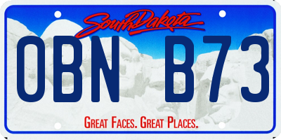 SD license plate 0BNB73