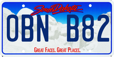 SD license plate 0BNB82
