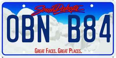 SD license plate 0BNB84