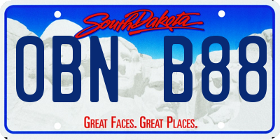 SD license plate 0BNB88