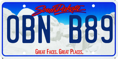 SD license plate 0BNB89