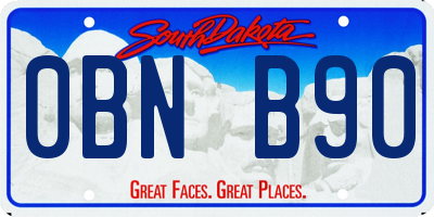 SD license plate 0BNB90