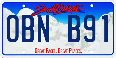 SD license plate 0BNB91