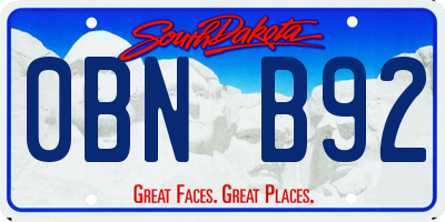SD license plate 0BNB92