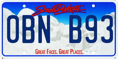 SD license plate 0BNB93