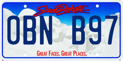 SD license plate 0BNB97