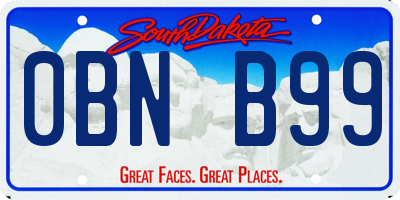 SD license plate 0BNB99